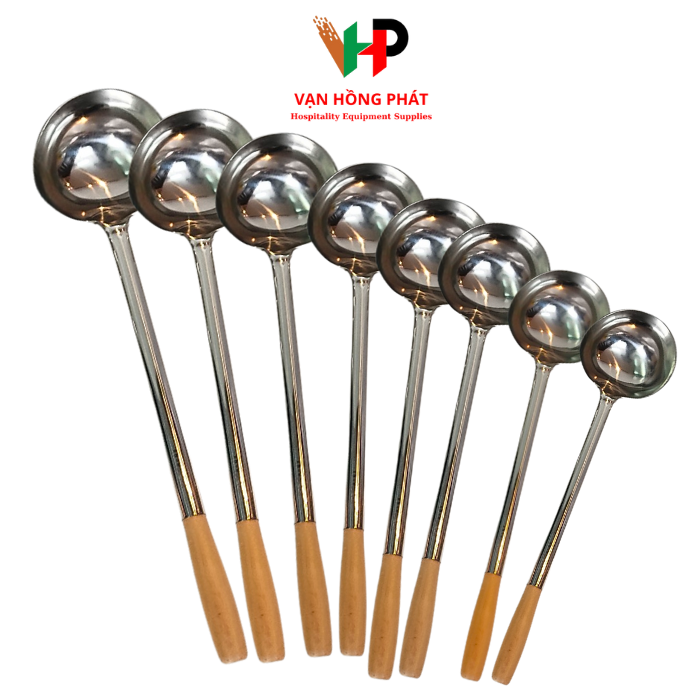 Vá Xào Inox Cán Gỗ Dày Bóng