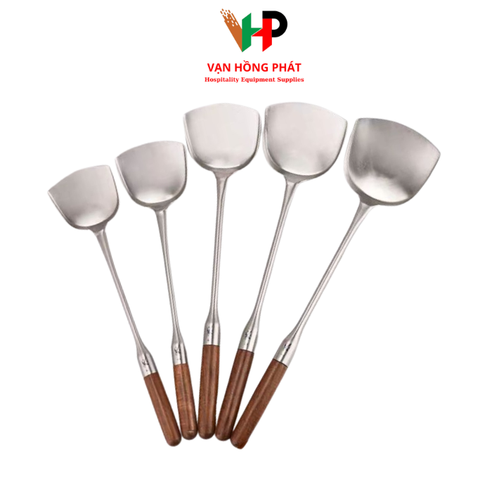 Sạn Xào Inox Kiểu Đức Cán Gỗ Cẩm Lai